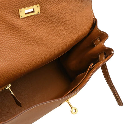 Hermes Gold Togo Kelly 32 Retourne Handbag