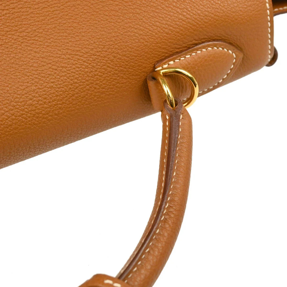 Hermes Gold Togo Kelly 32 Retourne Handbag