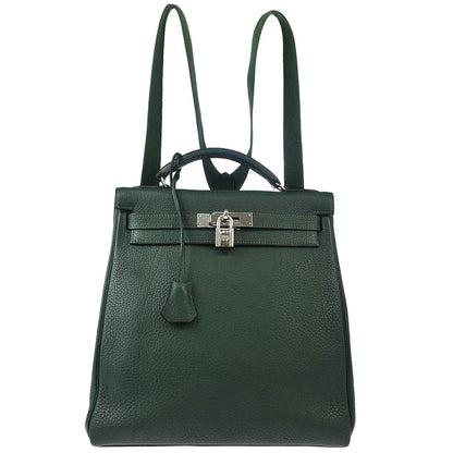 Hermes Vert Fonce Fjord Kelly A Dos GM Backpack