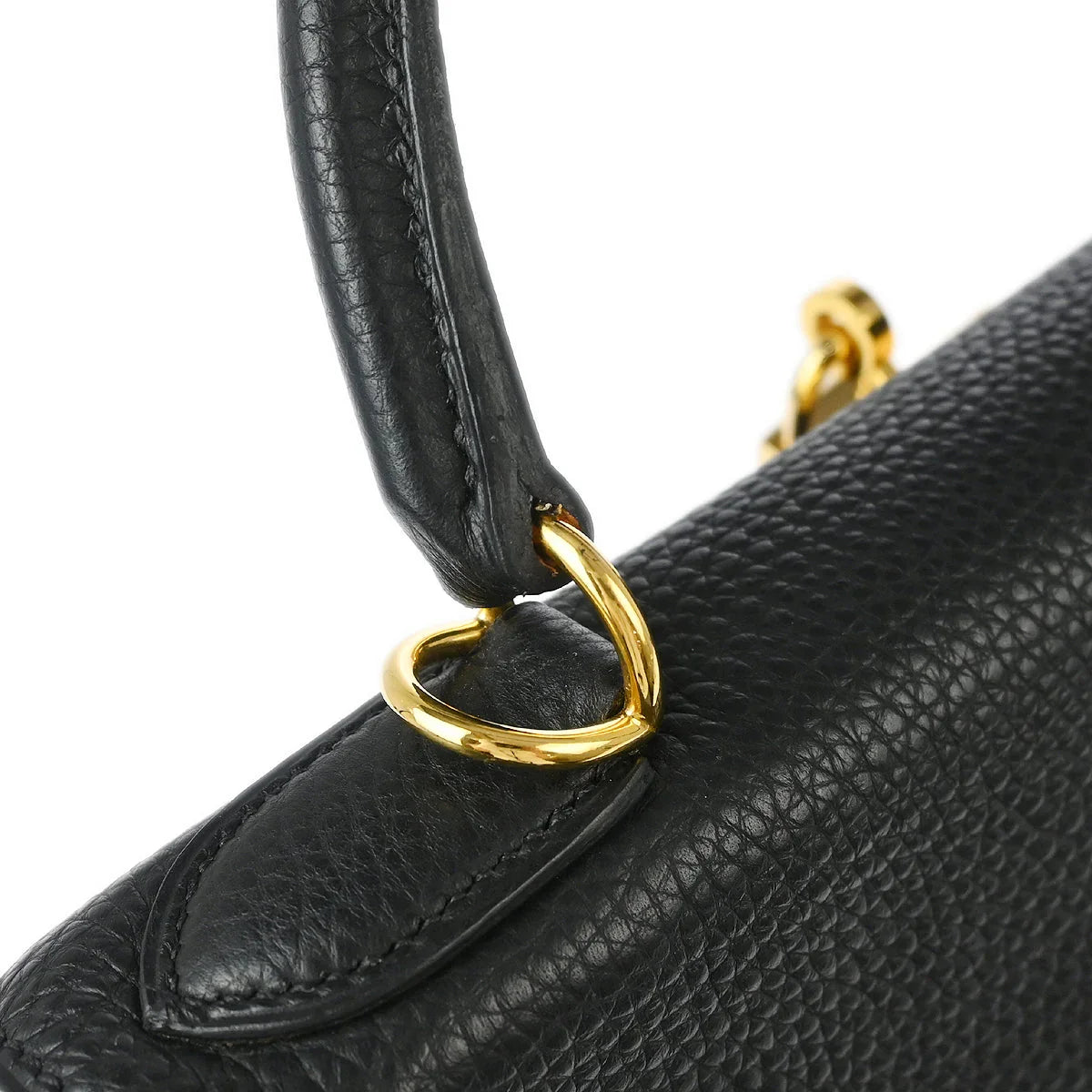 Hermes Black Togo Kelly 28 Retourne 2way Shoulder Handbag