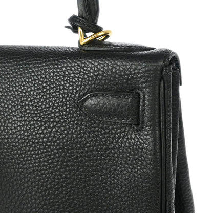 Hermes Black Togo Kelly 28 Retourne 2way Shoulder Handbag
