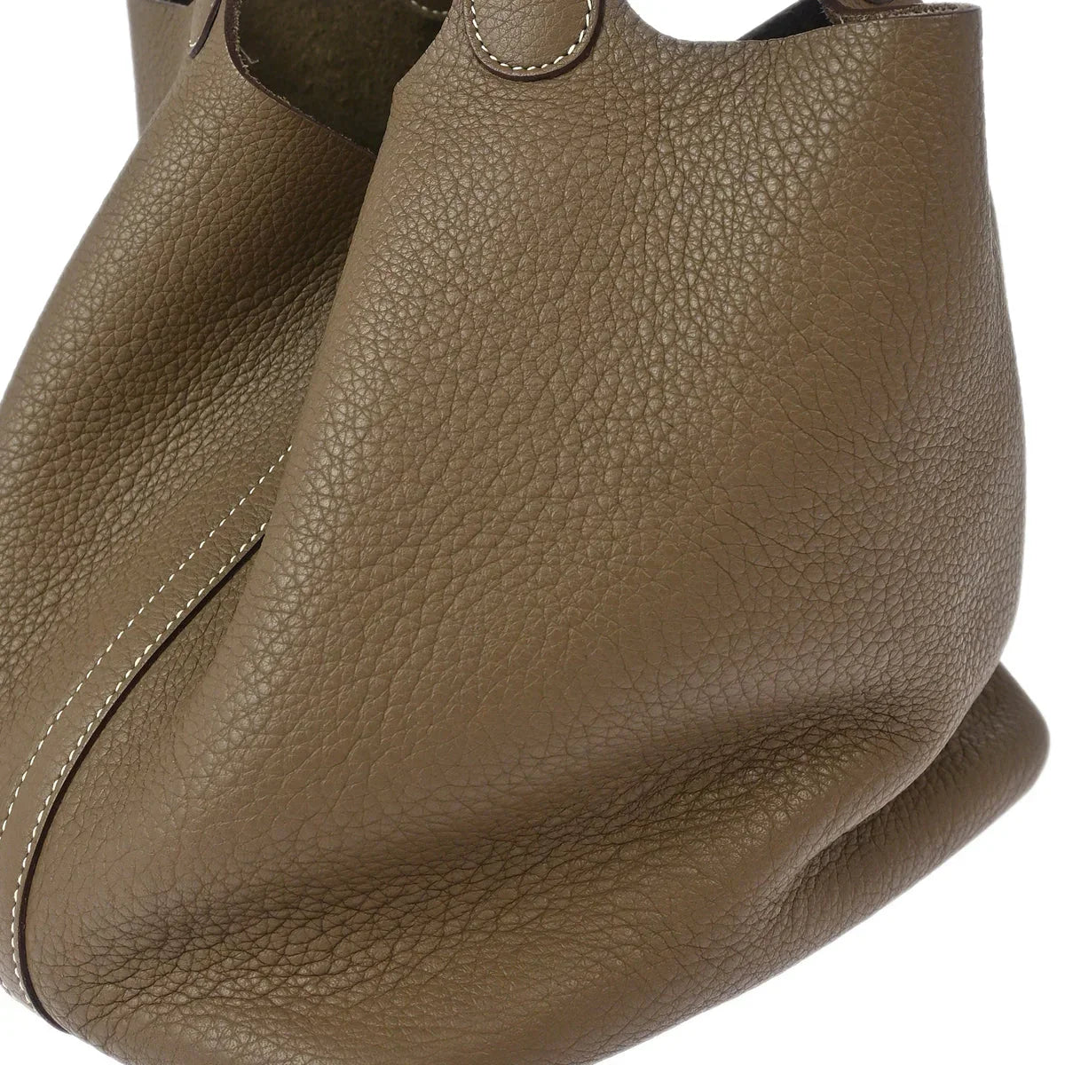 Hermes 2009 Etoupe Gray Taurillon Clemence Picotin Lock 22 MM Handbag