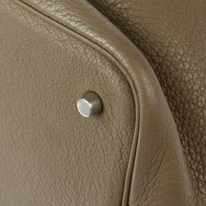 Hermes 2009 Etoupe Gray Taurillon Clemence Picotin Lock 22 MM Handbag