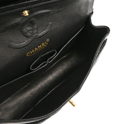 Chanel 2001-2003 Black Caviar Small Classic Double Flap Shoulder Bag