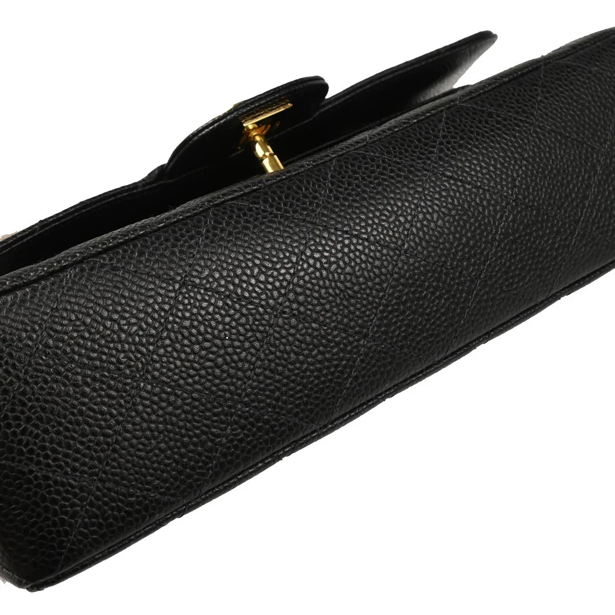Chanel 2001-2003 Black Caviar Small Classic Double Flap Shoulder Bag