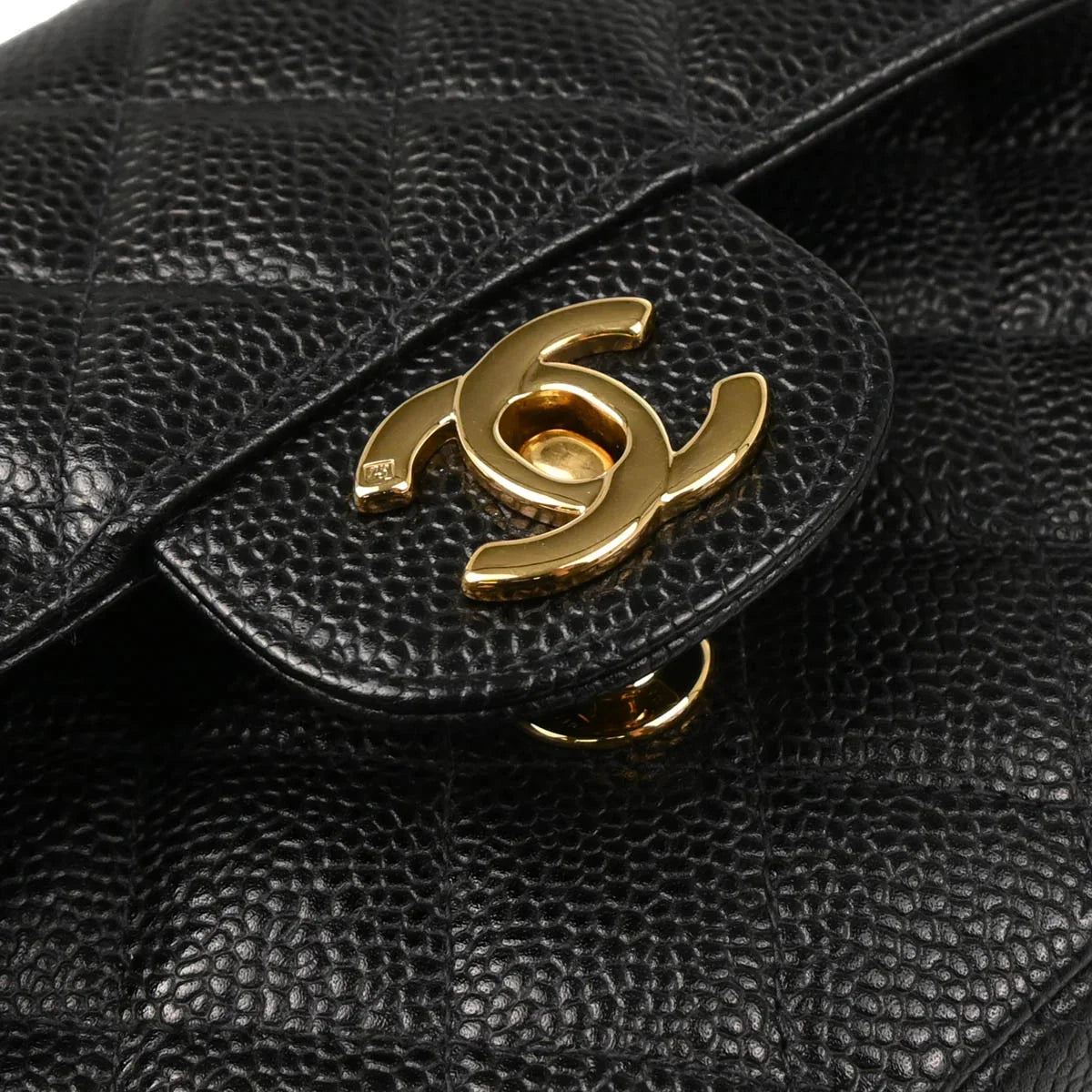 Chanel 2001-2003 Black Caviar Small Classic Double Flap Shoulder Bag
