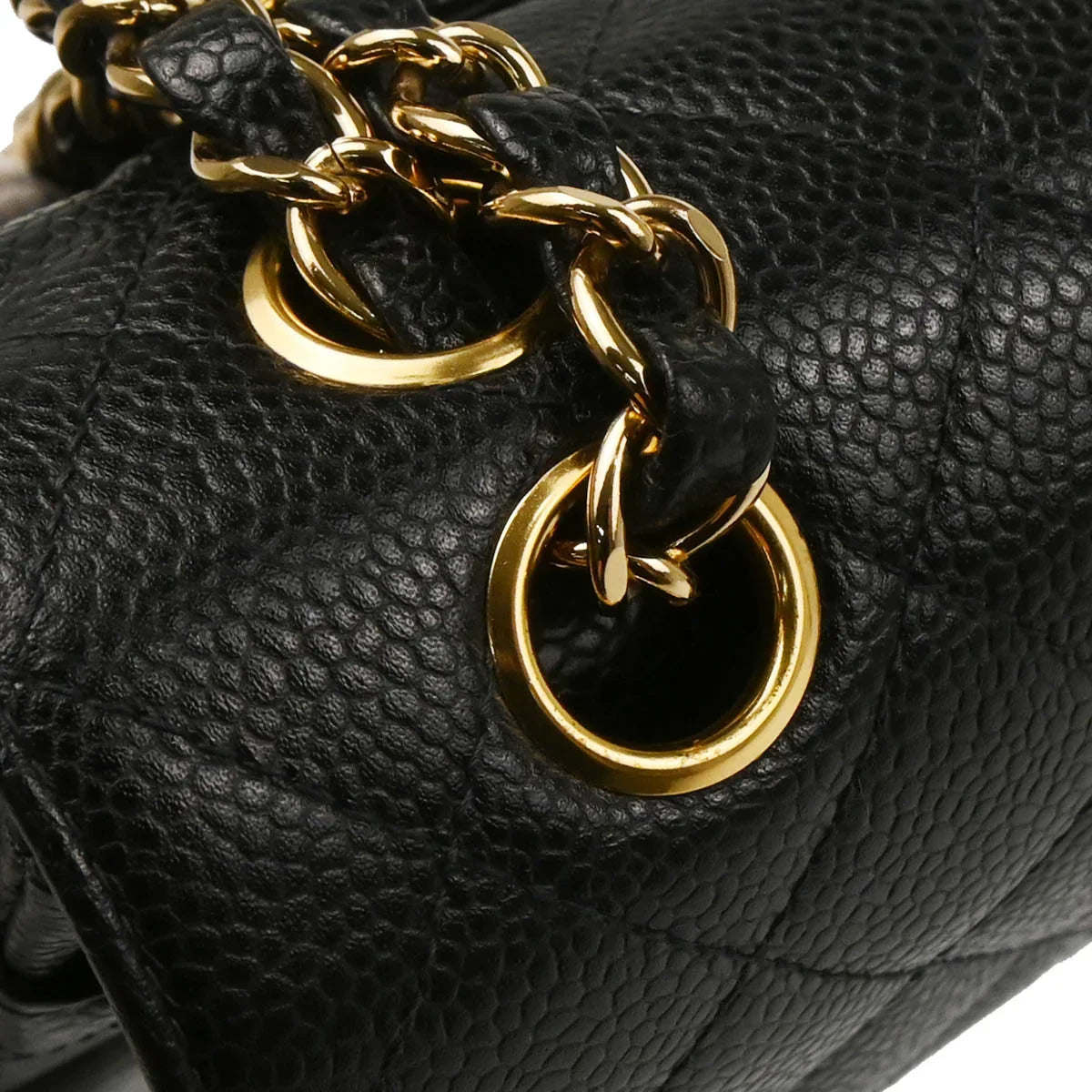 Chanel 2001-2003 Black Caviar Small Classic Double Flap Shoulder Bag