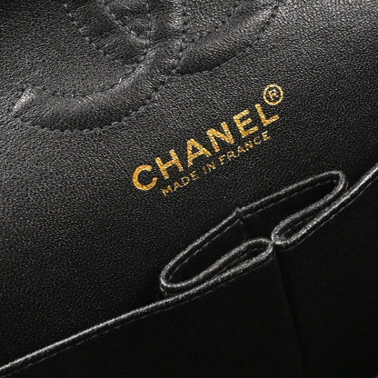 Chanel 2001-2003 Black Caviar Small Classic Double Flap Shoulder Bag