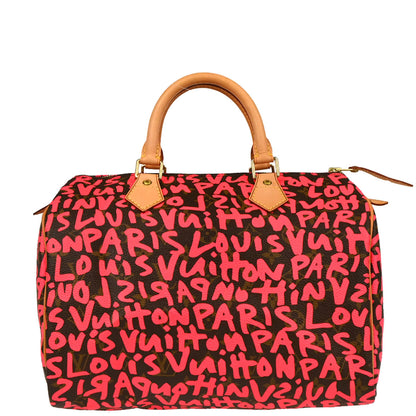 Louis Vuitton 2009 Pink Monogram Graffiti Speedy 30 Handbag M93704