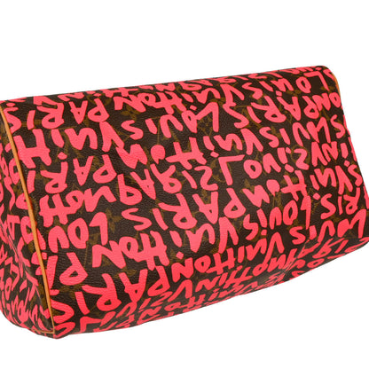 Louis Vuitton 2009 Pink Monogram Graffiti Speedy 30 Handbag M93704
