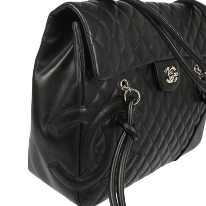 Chanel 2005-2006 Black Calfskin Cambon Ligne Tote Handbag