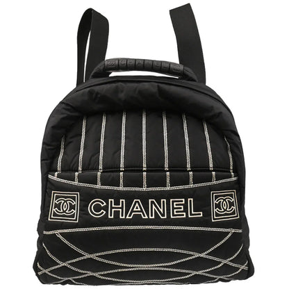 Chanel 2005-2006 Black Nylon Sport Line 2way Shoulder Backpack Handbag