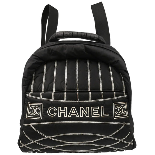Chanel 2005-2006 Black Nylon Sport Line 2way Shoulder Backpack Handbag