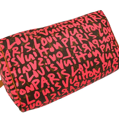 Louis Vuitton 2008 Pink Monogram Graffiti Speedy 30 Handbag M93704