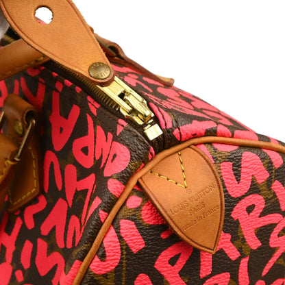 Louis Vuitton 2008 Pink Monogram Graffiti Speedy 30 Handbag M93704