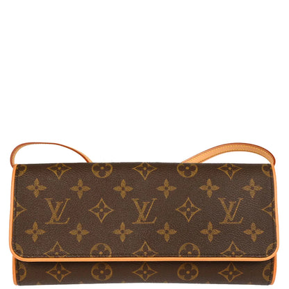 Louis Vuitton 2002 Monogram Pochette Twin GM Crossbody Bag M51852