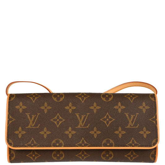Louis Vuitton 2002 Monogram Pochette Twin GM Crossbody Bag M51852