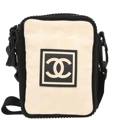 Chanel 2003-2004 Beige Nylon Travel Sport Line Shoulder Bag