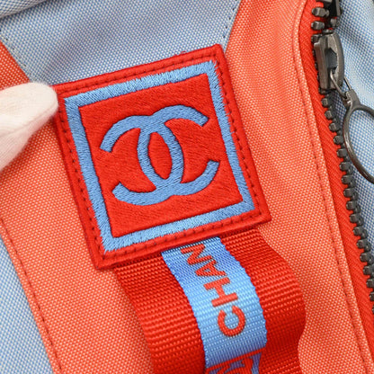 Chanel 2001-2003 Light Blue Orange Canvas Sport Line Backpack