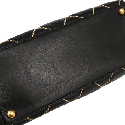 Chanel 2003-2004 Black Calfskin Wild Stitch Handbag