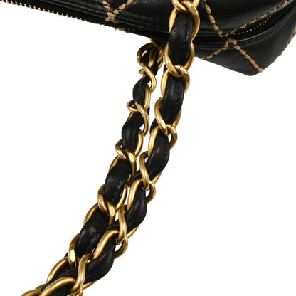 Chanel 2003-2004 Black Calfskin Wild Stitch Handbag