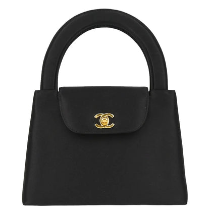 Chanel 1997-1999 Black Satin Handbag