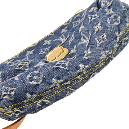 Louis Vuitton 2005 Blue Monogram Denim Mini Pleaty Handbag M95050