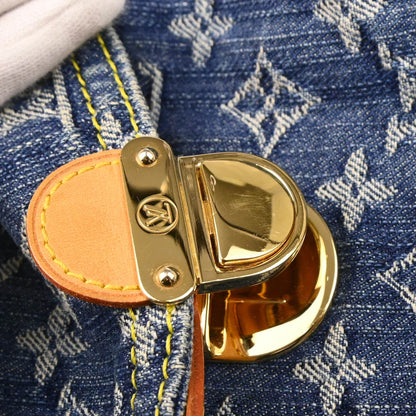 Louis Vuitton 2005 Blue Monogram Denim Mini Pleaty Handbag M95050