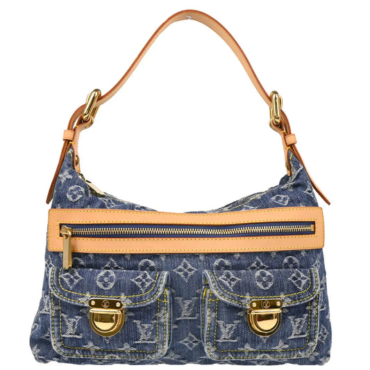 Louis Vuitton 2006 Blue Monogram Denim Baggy PM Shoulder Bag M95049