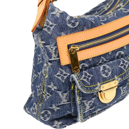 Louis Vuitton 2006 Blue Monogram Denim Baggy PM Shoulder Bag M95049