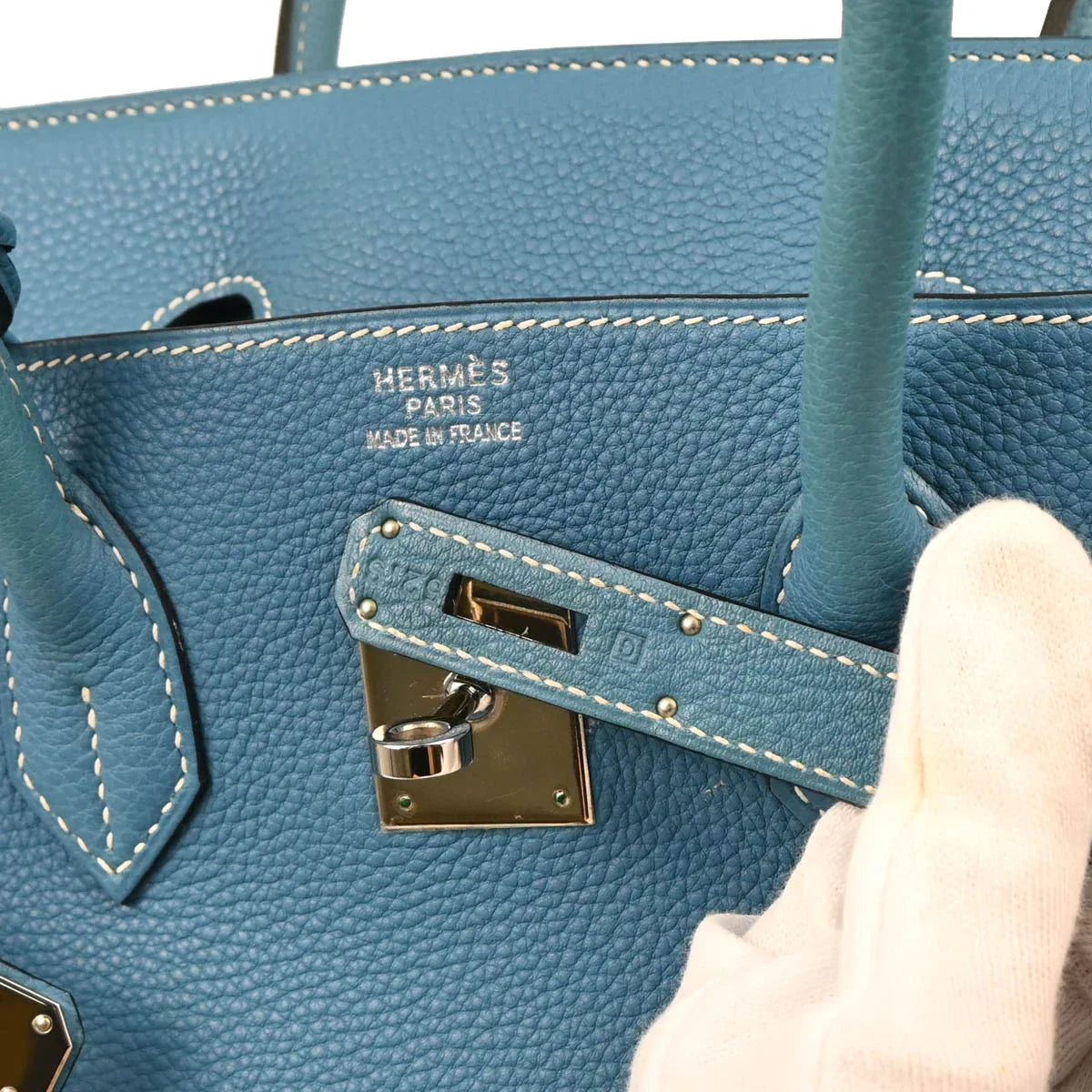 Hermes Blue Jean Togo Birkin 35 Handbag