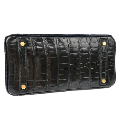 Hermes * Black Porosus Birkin 30 Handbag