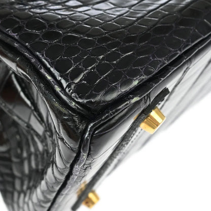 Hermes * Black Porosus Birkin 30 Handbag