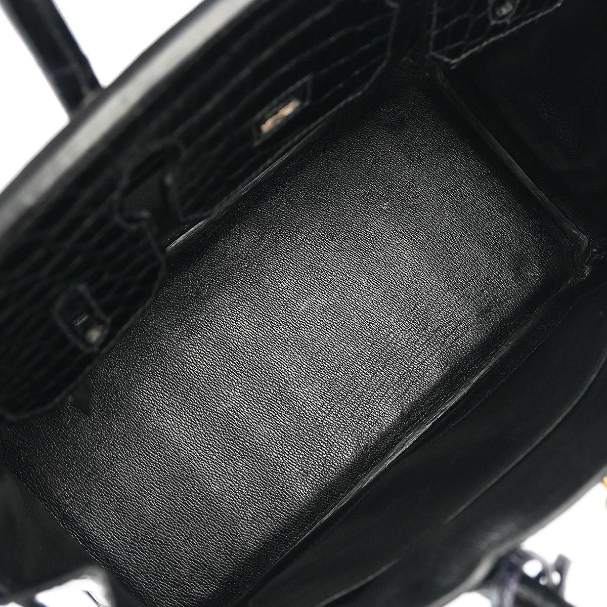 Hermes * Black Porosus Birkin 30 Handbag