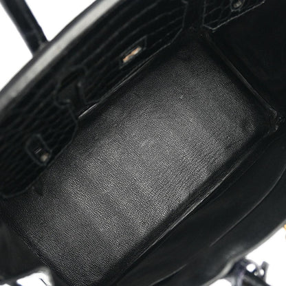 Hermes * Black Porosus Birkin 30 Handbag