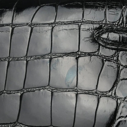 Hermes * Black Alligator Kelly 25 Sellier 2way Shoulder Handbag