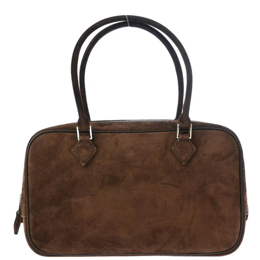 Hermes 2005 Chocolat Doblis Box Veau Velours Plume Elan PM 28 Handbag