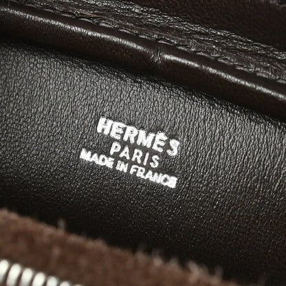 Hermes 2005 Chocolat Doblis Box Veau Velours Plume Elan PM 28 Handbag