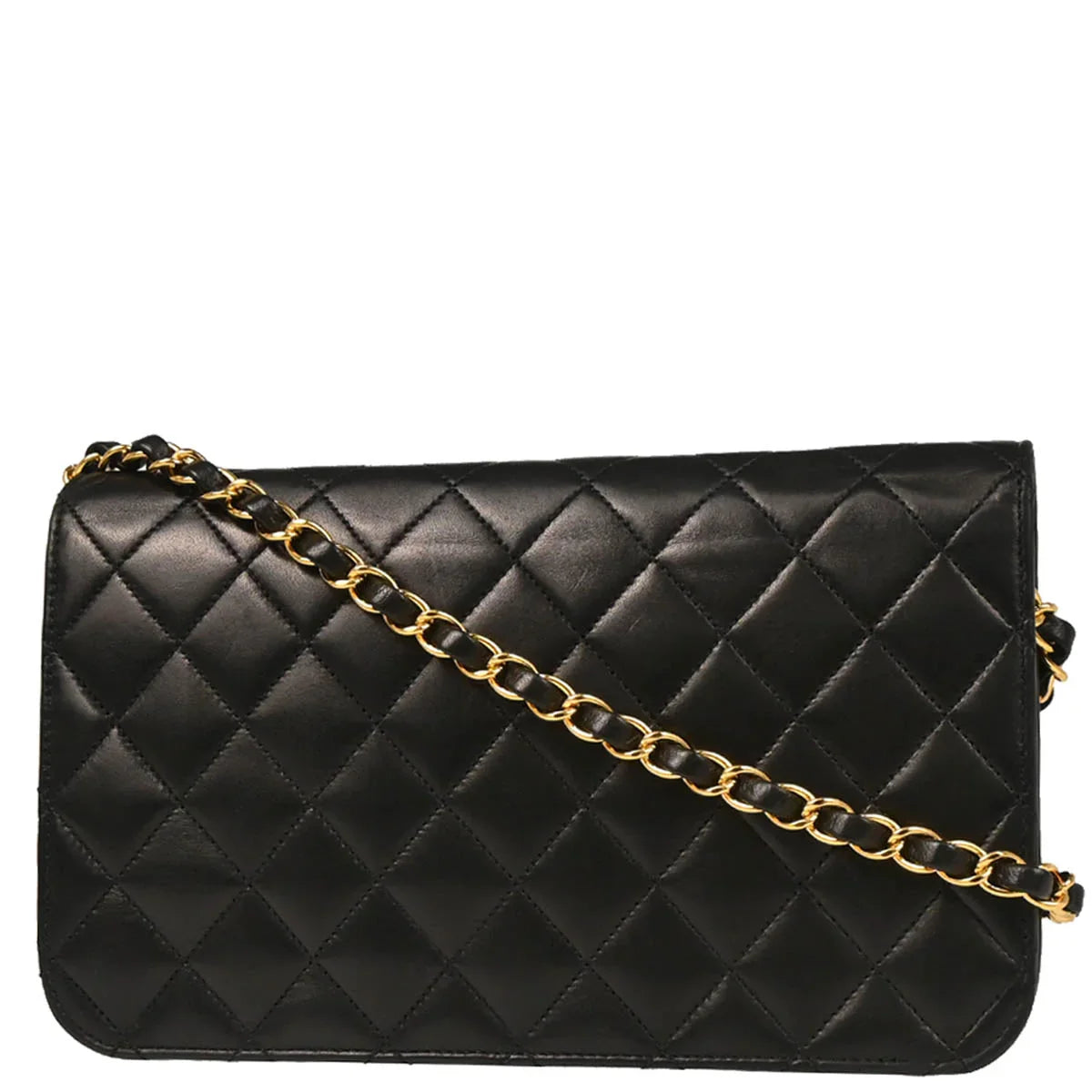 Chanel 2006-2008 Black Lambskin Turnlock Small Full Flap Shoulder Bag