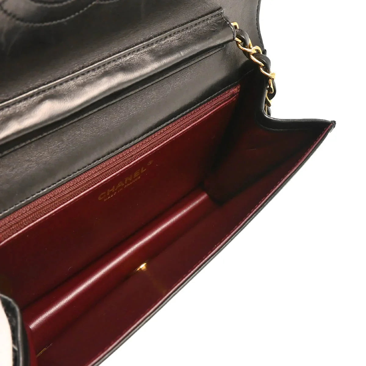 Chanel 2006-2008 Black Lambskin Turnlock Small Full Flap Shoulder Bag