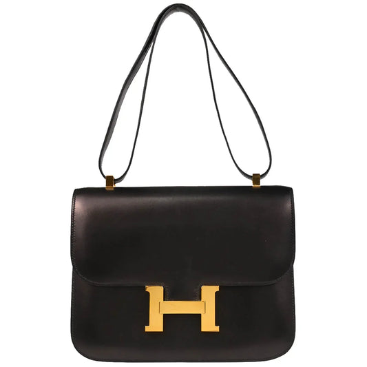 Hermes 2000 Black Box Calf Constance 25 Shoulder Bag