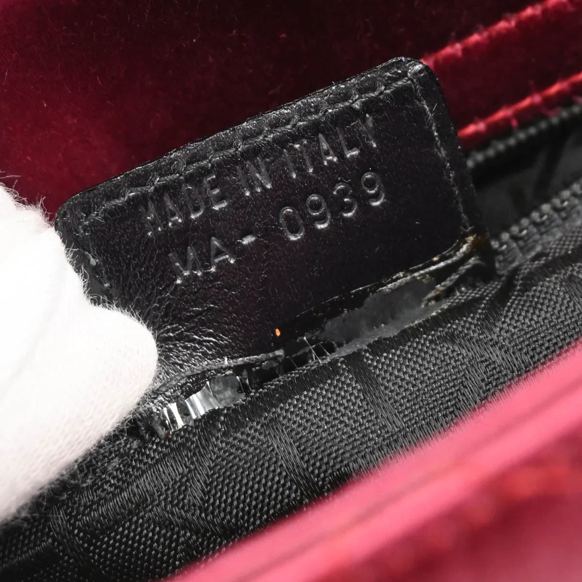 Christian Dior 1999 Bordeaux Satin Rhinestone Small Lady Dior Handbag