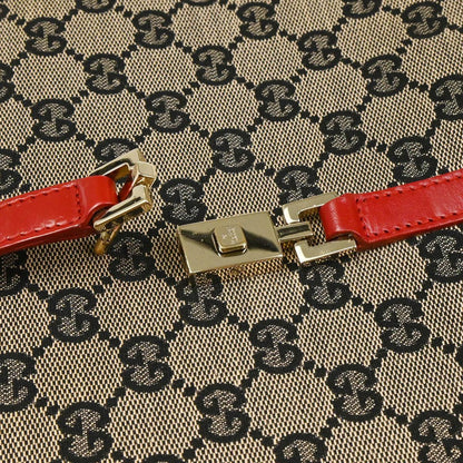 Gucci Red Beige GG Jackie Hobo Handbag
