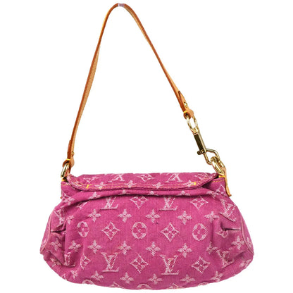 Louis Vuitton 2006 Pink Monogram Denim Mini Pleaty Handbag M95216