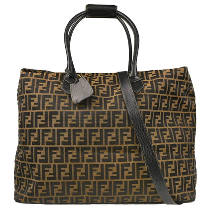 Fendi 2006 Brown Zucca 2way Shoulder Tote Handbag