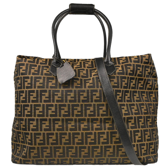 Fendi Brown Zucca 2way Shoulder Tote Handbag