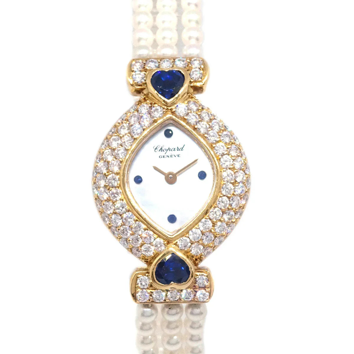 Chopard Ref.104470-0003 YG Diamond Pearl Quartz Watch 18KYG Sapphire