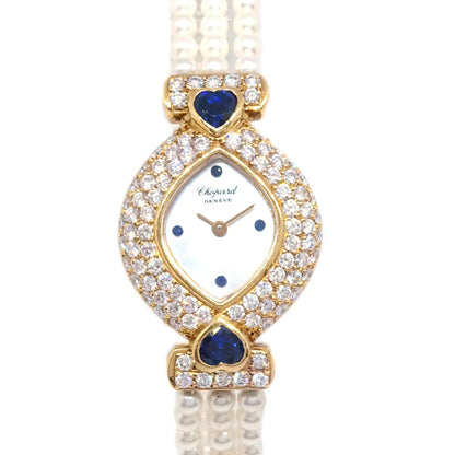 Chopard Ref.104470-0003 YG Diamond Pearl Quartz Watch 18KYG Sapphire