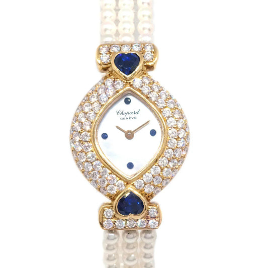 Chopard Ref.104470-0003 YG Diamond Pearl Quartz Watch 18KYG Sapphire