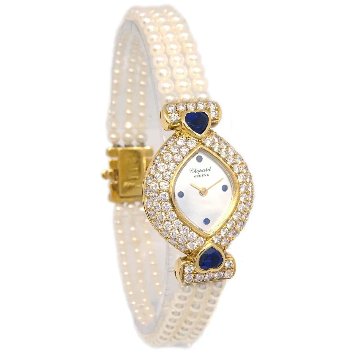 Chopard Ref.104470-0003 YG Diamond Pearl Quartz Watch 18KYG Sapphire